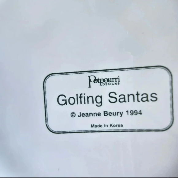 Vintage 1994 Potpourri Designs Golfing Mug Cup Christmas Santa Holiday Green - Picture 6 of 6